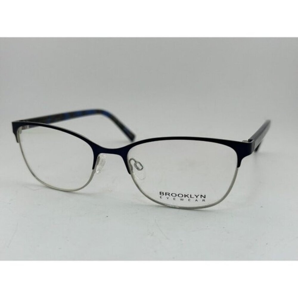 Brooklyn Eyewear - D161 BLUE-SILVER 52-17-135 Rectangle Eyeglass Frames